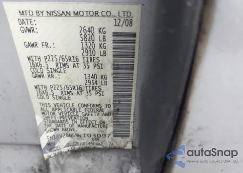 2009 Nissan Quest 3.5 S from USA, damaged, VIN 5N1BV28U59N103097